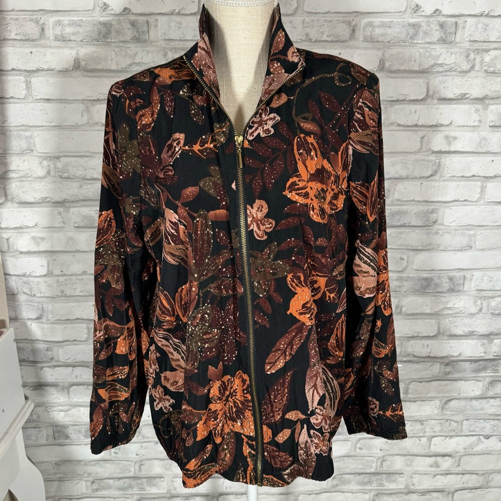 Vintage Blair Floral Brown Cottagecore Zip Up Jacket